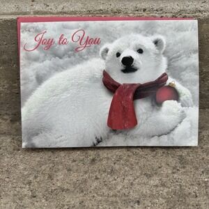 National Geographic Polar Bear Christmas Card Glittery